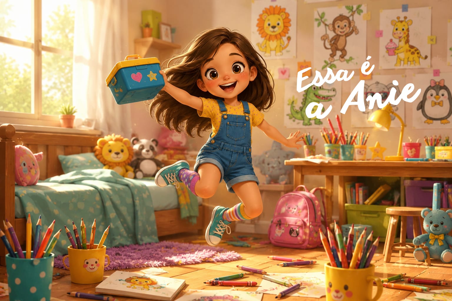Anie em seu quarto, apresentada no início da história.
